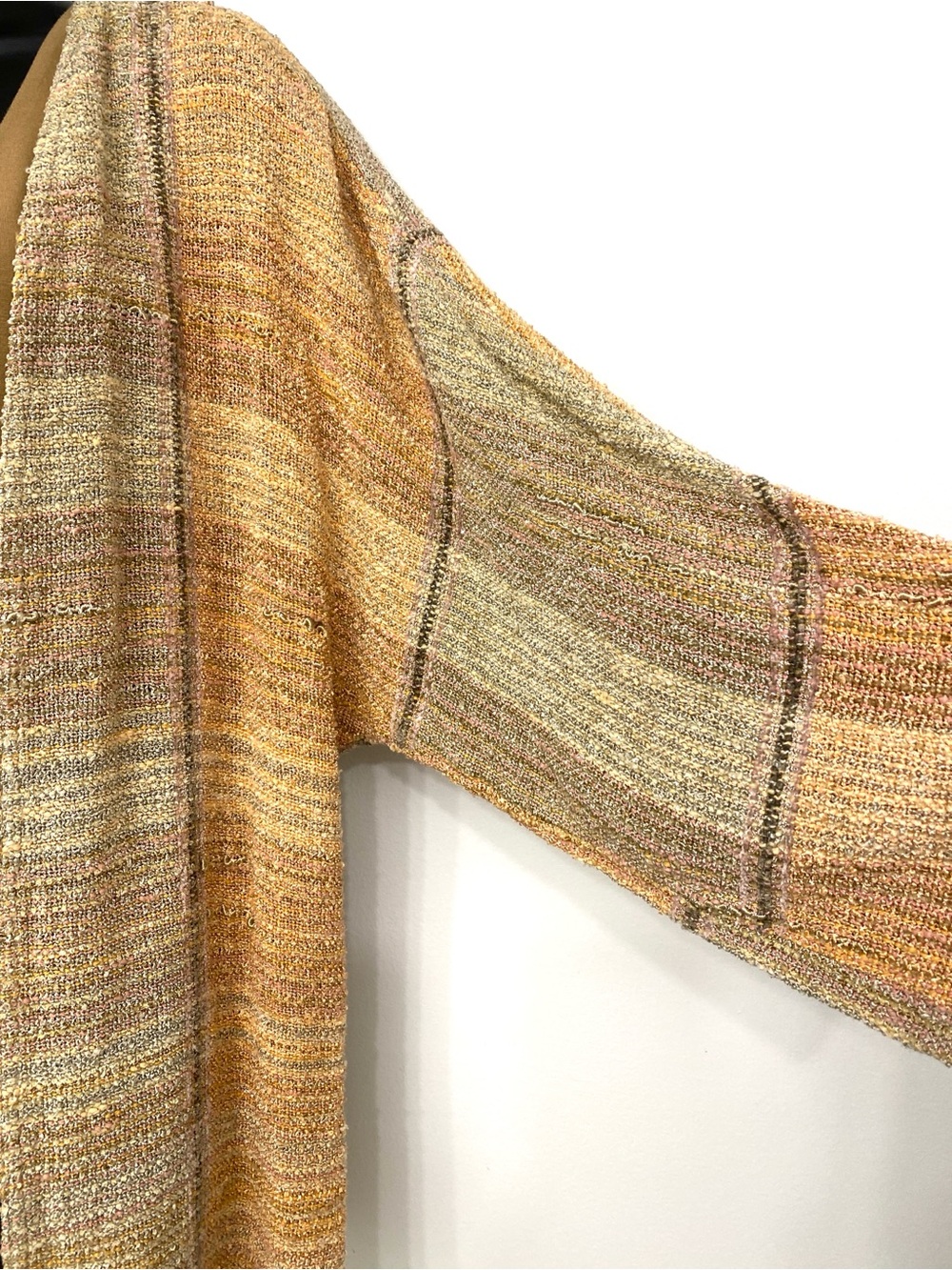 Vintage Zonda Nellis Open Cardigan Multicolour Woven Artisanal Knit S/M Boho - Picture 4 of 14